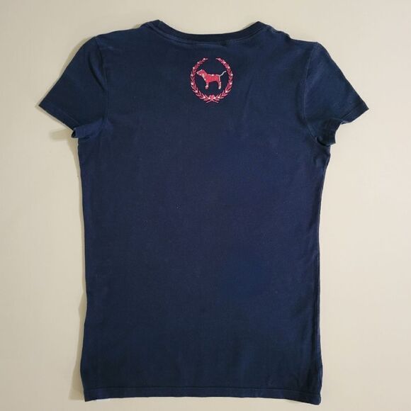 Pink Victoria's Secret Navy Minnesta Twins Embellished Crew Short Sleeve Tee - Picture 11 of 12